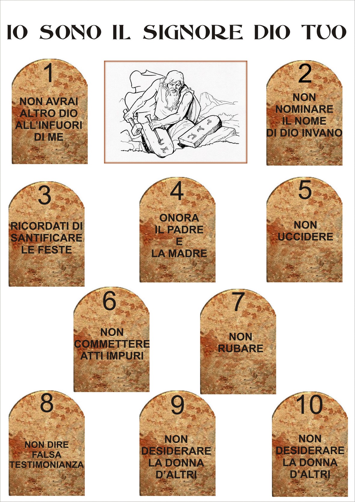 I Dieci Comandamenti Per Bambini Schede QUMRAN NET - Materiale pastorale online